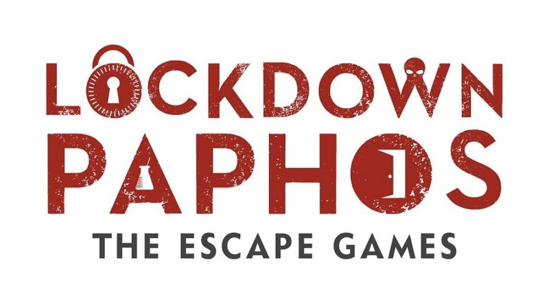 Logo of Lockdown Paphos The Escape Games, showing the brand name in bold red and black lettering on a white background.